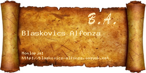 Blaskovics Alfonza névjegykártya